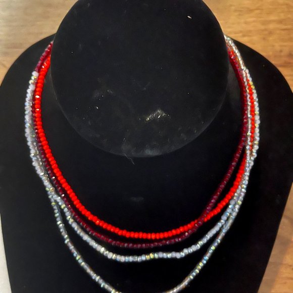 New in Box India Hicks Eclipse Necklace Flamingo/Silver - Picture 1 of 1